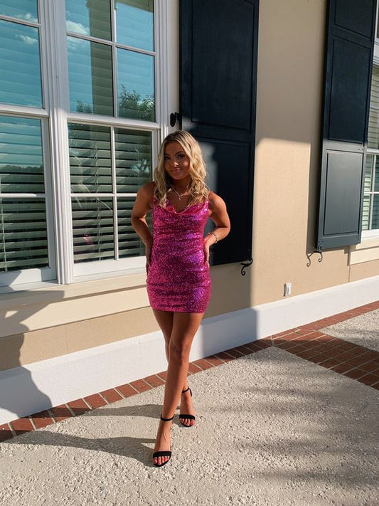 Vestido ajustado para fiesta de bienvenida de color rosa intenso para cumpleaños número 16 de Ourtfit fg1473