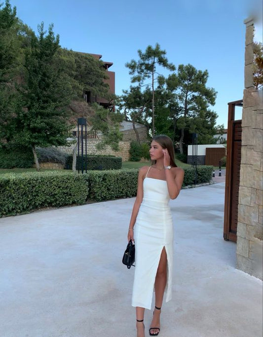 Vestido de fiesta blanco sexy fg1038