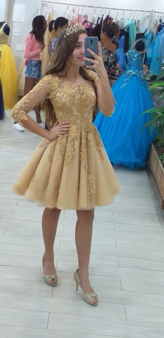 Vestido de fiesta de encaje, bonito vestido corto para graduación y regreso a casa fg1758