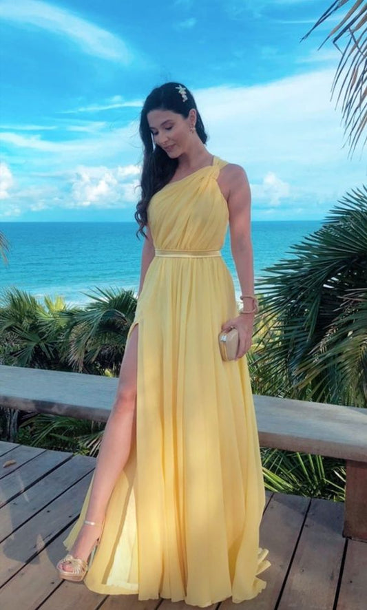 Vestido de noche con cuello halter Vestidos de fiesta largos fg1152