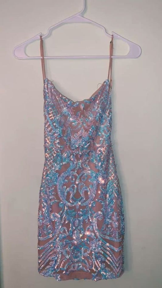 Vestido de cumpleaños sexy con lentejuelas, vestido ajustado para la fiesta de bienvenida fg1556