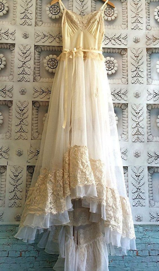 Vestido de fiesta de encaje blanco vestido de novia fg1701