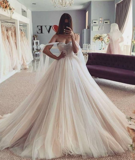 Vestidos de novia largos escote corazón sencillos y económicos vestido de fiesta fg2114