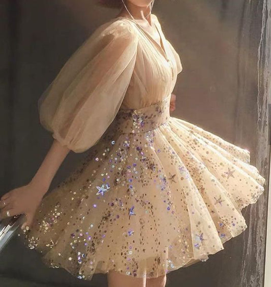 Precioso vestido corto de cóctel, vestido de fiesta para el regreso a casa fg1643