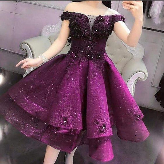 Vestidos de fiesta cortos elegantes para mujer, vestido de fiesta de corte A fg1777