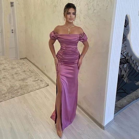 Vestido de noche con hombros descubiertos Vestidos de fiesta largos fg1153