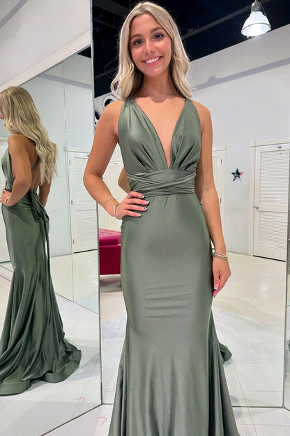 Charming Mermaid Halter Long Evening Prom Dress, Bridesmaid Dresses VK24102408