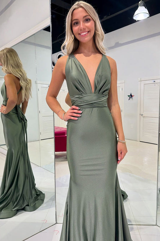 Charming Mermaid Halter Long Evening Prom Dress, Bridesmaid Dresses VK24102408