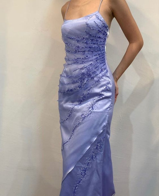 Vestidos de noche color lila para fiesta de graduación, vestido formal para fiesta fg4398