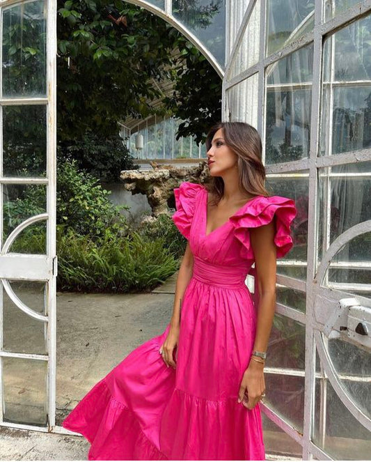 Vestido de fiesta largo de corte A, vestido de noche de moda fg3325