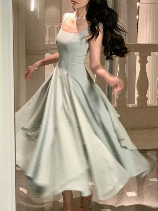 Elegante vestido de verano sin mangas para mujer, estilo A, vestido de noche para mujer fg3976