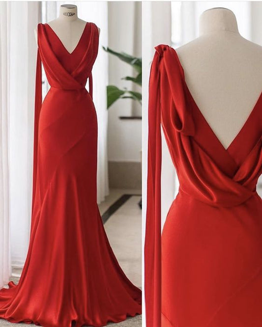 Elegante vestido de noche rojo para fiesta de graduación fg4160
