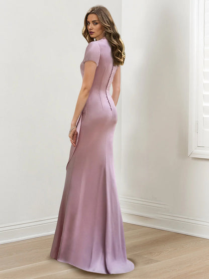 Mermaid/Trumpet Floor-Length V Neck Mother of the Bride Dresses with Ruffles