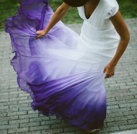 Vestido de fiesta formal con escote en V y degradado, vestido de novia de corte A, vestido de fiesta fg1772