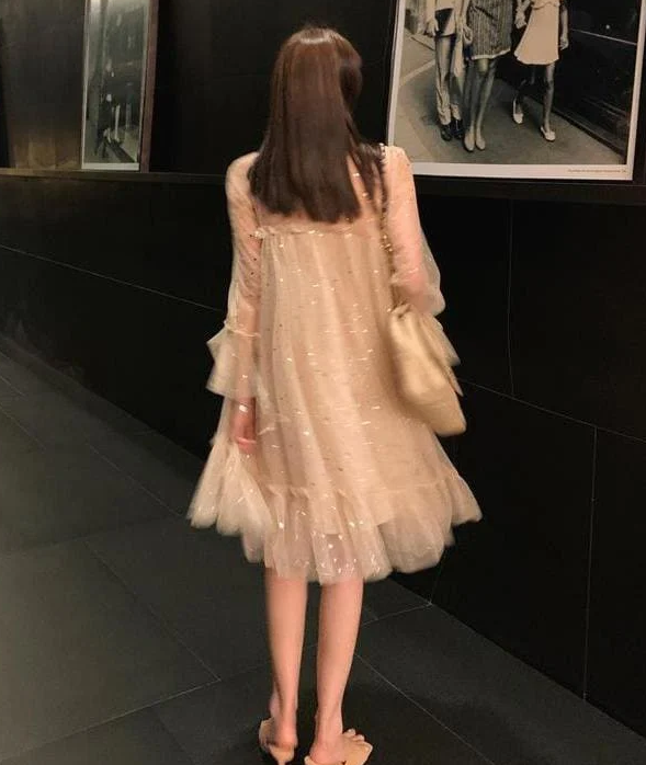 Vestido de malla con lentejuelas de ensueño dulce, vestido de fiesta para el regreso a casa fg1644