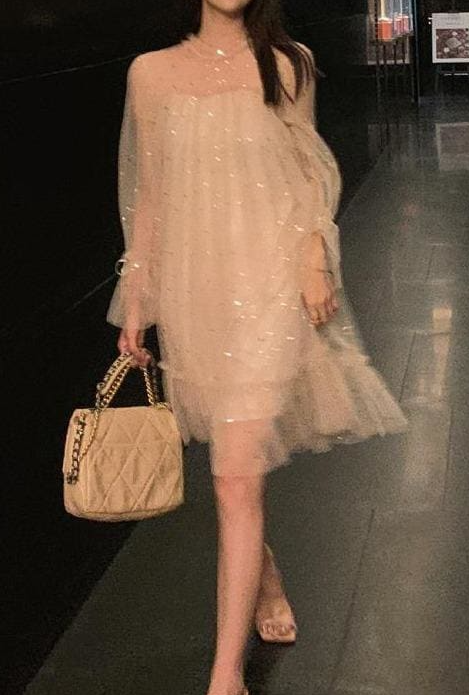 Vestido de malla con lentejuelas de ensueño dulce, vestido de fiesta para el regreso a casa fg1644