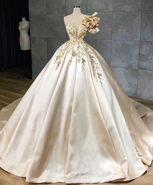 Vestidos de novia de diseñador, vestido formal de princesa fg1085