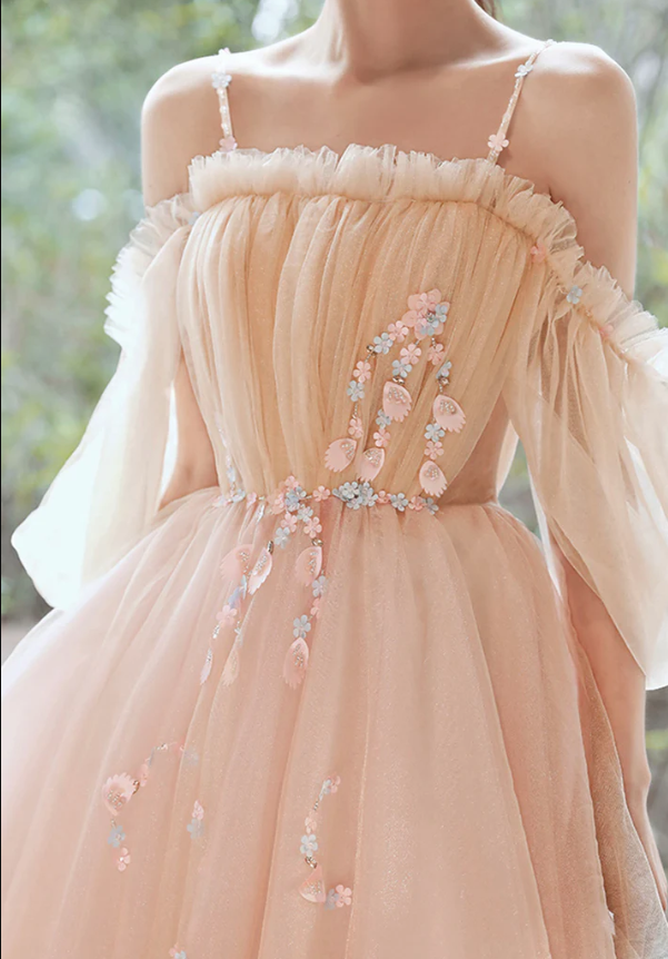 Lindo vestido de fiesta corto con apliques de tul, vestido de regreso a casa fg1084