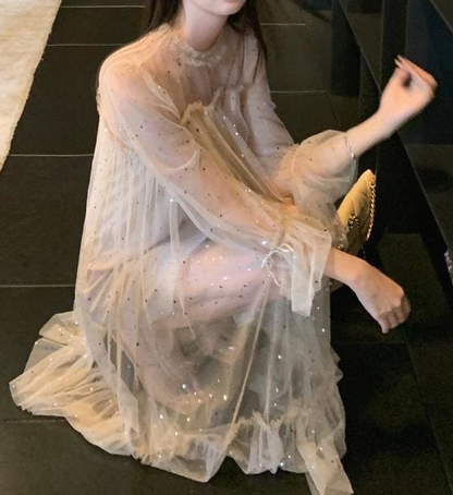 Vestido de malla con lentejuelas de ensueño dulce, vestido de fiesta para el regreso a casa fg1644
