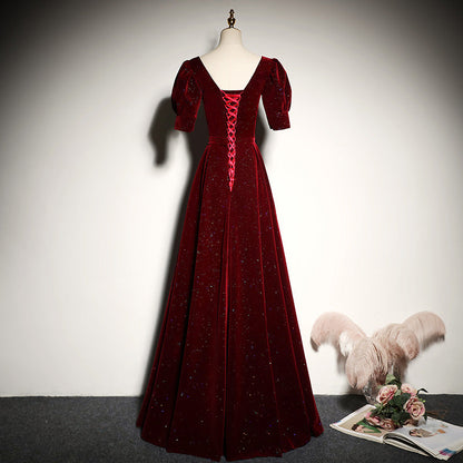 Vestido de noche rojo, vestido de dama de honor, vestido de fiesta fg150
