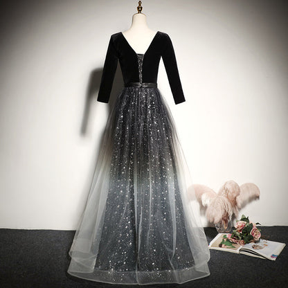 Vestido de noche largo, vestido de dama de honor, vestido de fiesta fg151