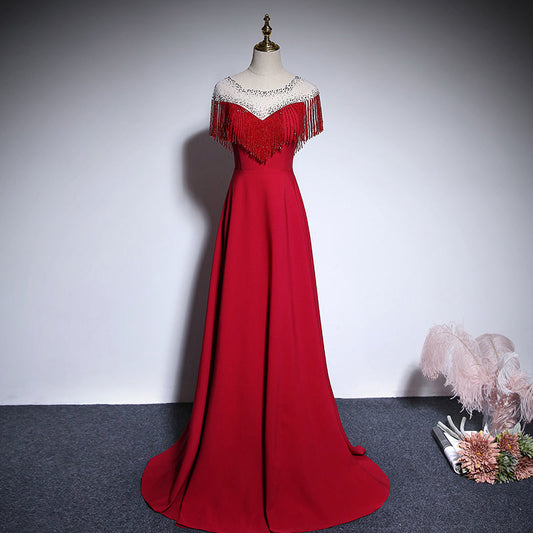 Nuevo estilo vestido de noche largo de corte A vestido de fiesta fg177