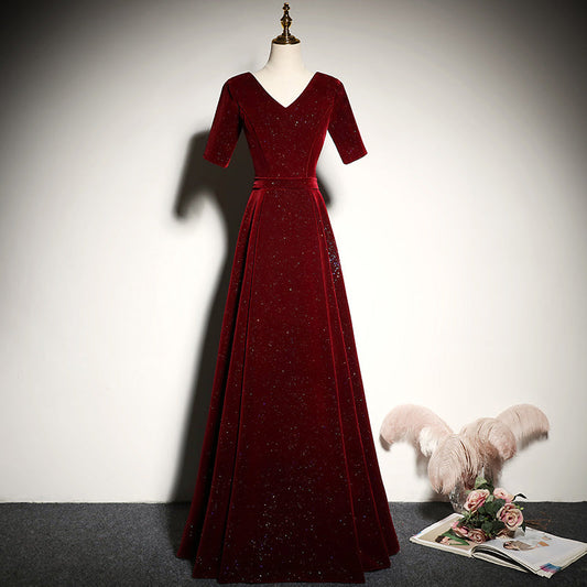 Nuevo estilo vestido de noche largo de corte A vestido de fiesta fg180