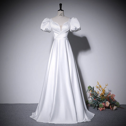 Vestido de noche blanco de corte A, nuevo vestido de fiesta de graduación, vestidos de fiesta fg216