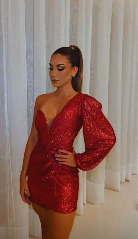Vestido rojo sexy para la fiesta de bienvenida fg683