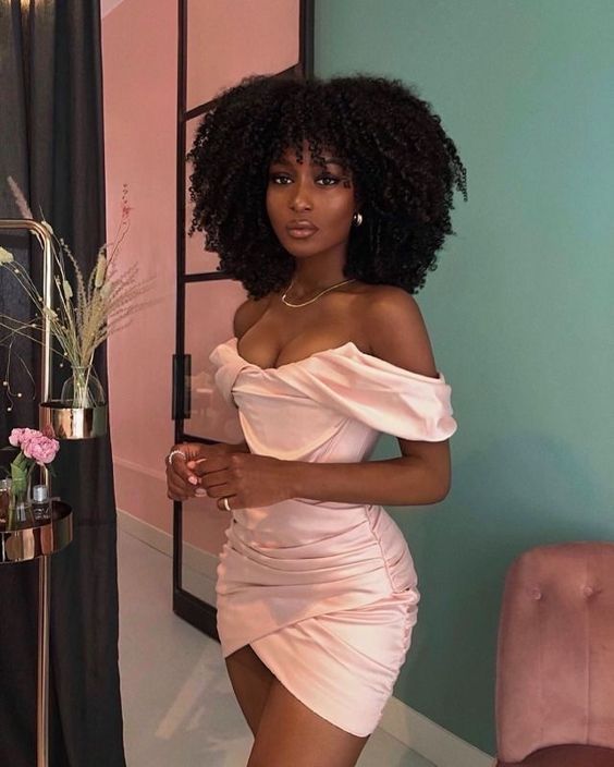 Vestido rosa de niña negra ajustado para fiesta de bienvenida fg754