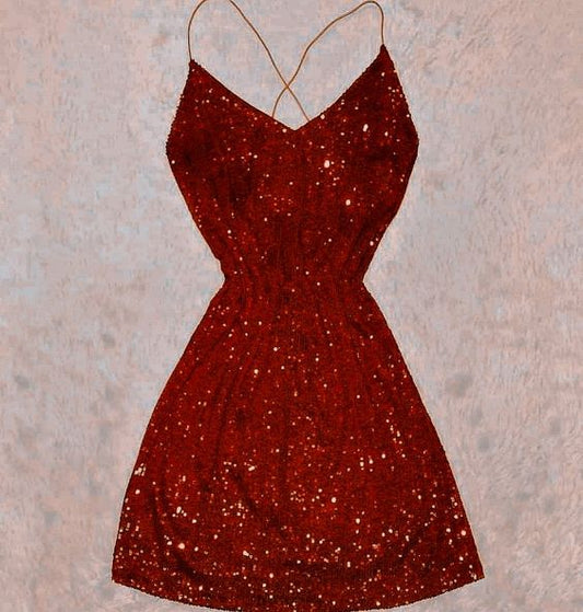 Vestido de fiesta corto rojo Vestidos de fiesta fg861
