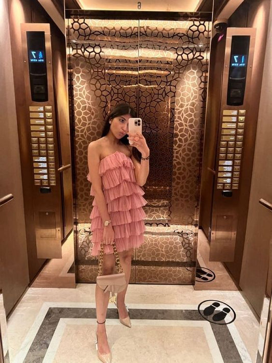 Vestido corto rosa para fiesta de graduación, vestidos de bienvenida fg876