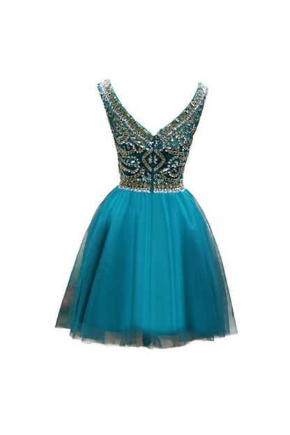 Tulle Scoop Neckline A Line Homecoming Dresses Prom Dresses PG050